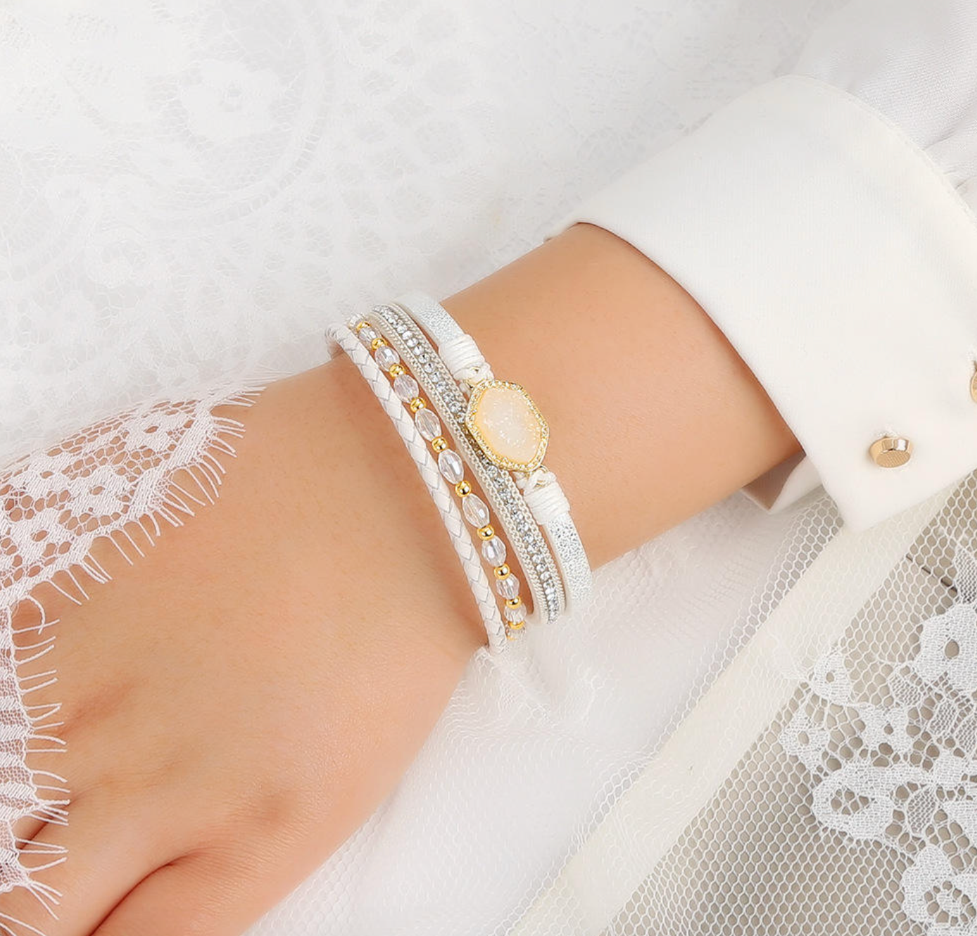Bohemian Multilayer Leather Wrap Bracelet for Women