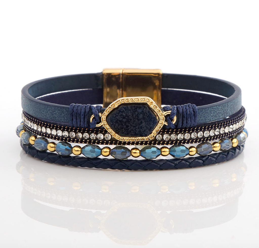 Bohemian Multilayer Leather Wrap Bracelet for Women