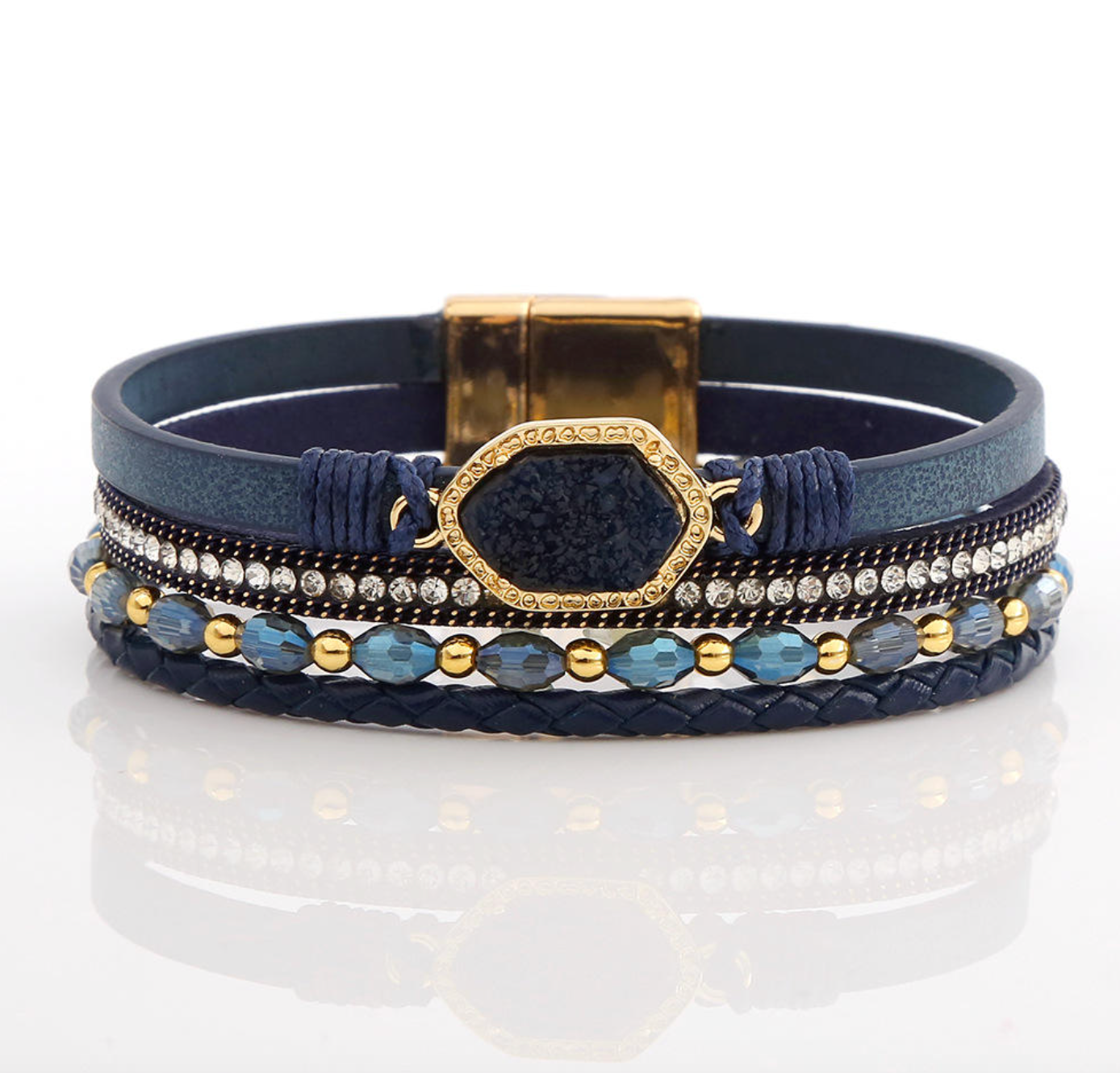 Bohemian Multilayer Leather Wrap Bracelet for Women