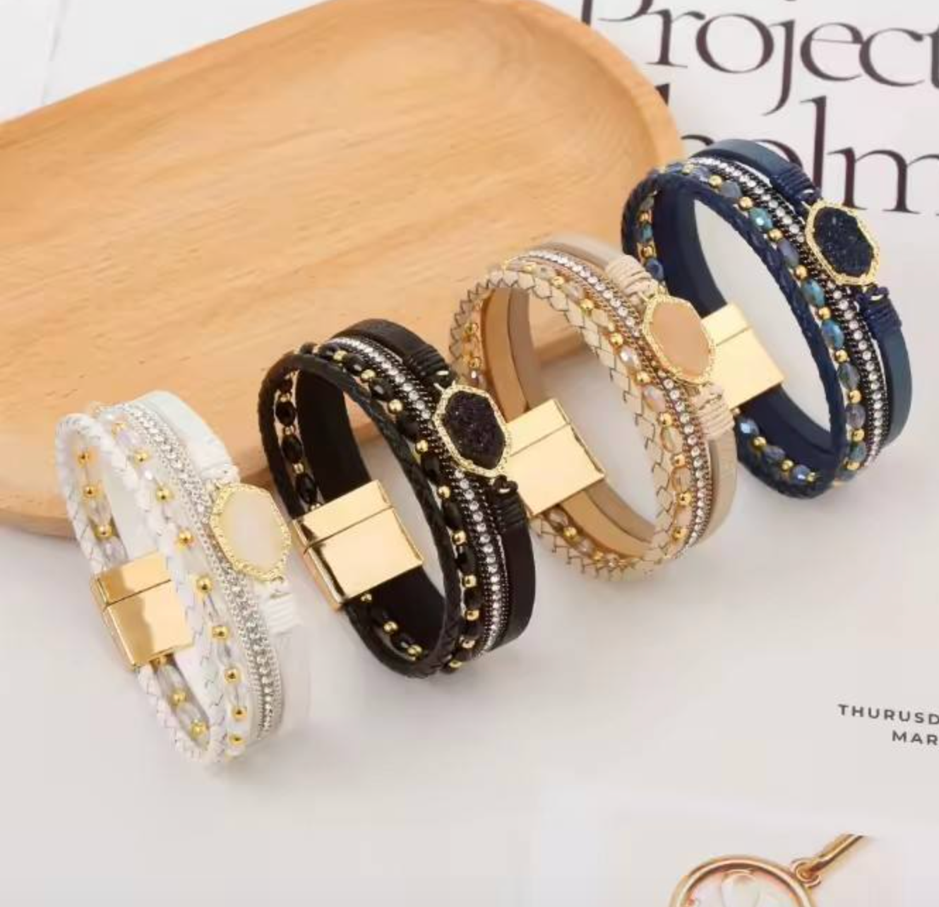 Bohemian Multilayer Leather Wrap Bracelet for Women