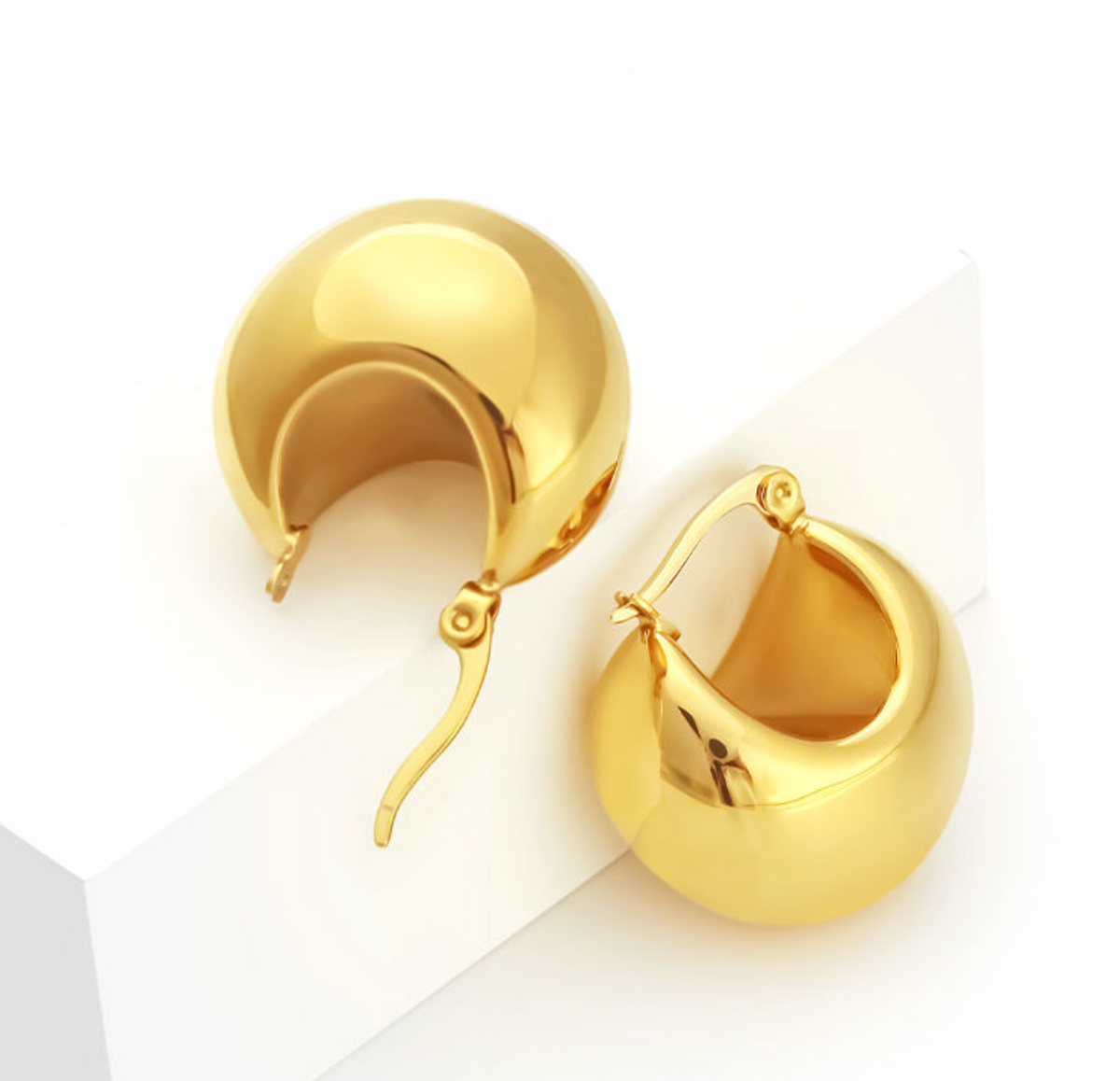 Smooth Orb Huge Hoop Earrings