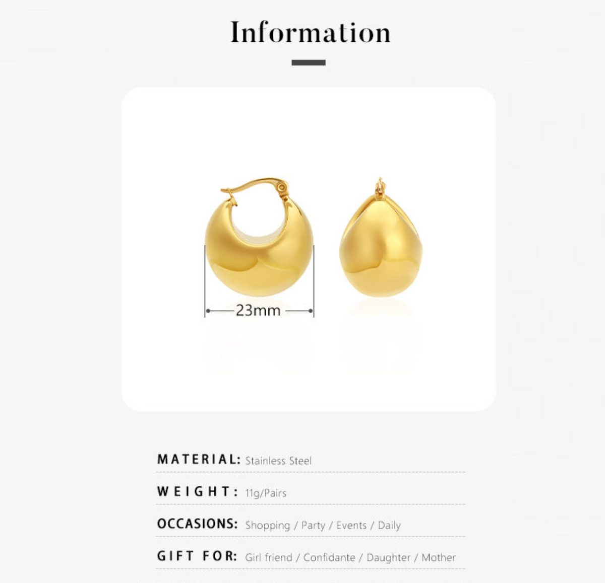 Smooth Orb Huge Hoop Earrings