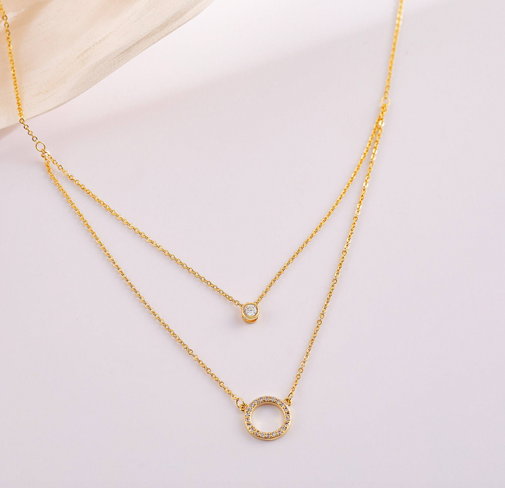 Elegant Gold & Rose Gold Fashion Necklace